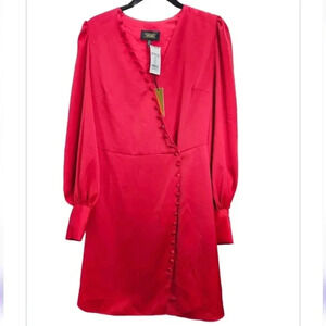 Alexia Admor Mini Wrap Dress in Red Size‎ 2 Button Detail